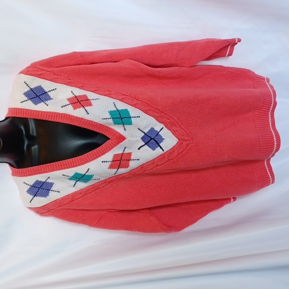 paris sport club Sweaters - Vtg 80-90's Paris Sports Club Sweater M Chunky Cable Knit V Neck, oversized